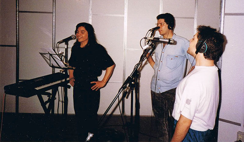 1994 Con Óscar Medina ensayando en Lasalle