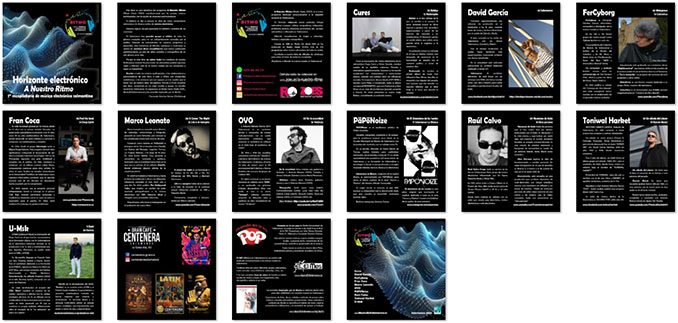 páginas del libreto del CD Horizonte Electrónico A Nuestro Ritmo